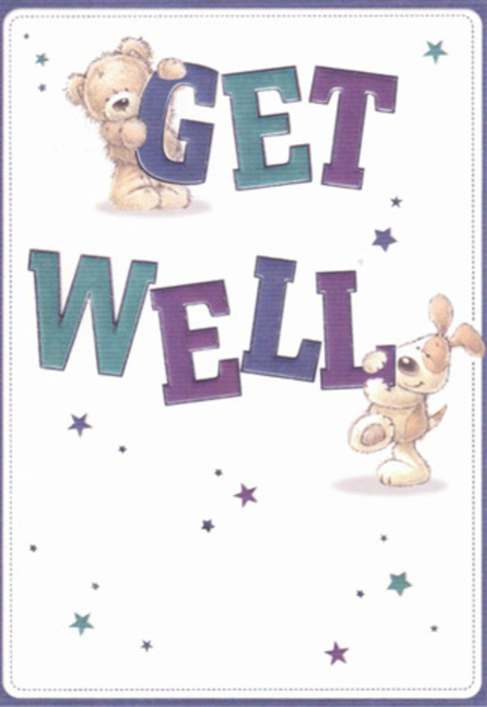 A moment of gentle encouragement springs to life in this delightful get well card, featuring the heartening duo of a plush bear and an eager-eyed puppy. Swirls of starlight in azure, violet, and aqua tones dot the creamy white expanse, giving the impression that well wishes are traveling across Addington's night sky straight to the recovering heart. Bold, playful lettering in layered purples and teals anchors the mood in confidence and cheer, just as a well-chosen bouquet grounds a hospital bedside in hope. There is a tactile quality to the bear's fluffy contours and the puppy's velvet ears-one can almost envision sharing a comforting cuddle while waiting beside Shirley Hills or Addington Park. The interplay between the lively animals, oversized type, and gentle starbursts creates a scene brimming with sincerity and eagerness to mend. Sending this card, perhaps paired with a fresh arrangement from Florist Addington, is an act imbued with local care and brightness. The entire composition radiates the lightness and possibility that comes from genuine community support, ensuring every recipient feels both seen and encouraged on their path to recovery.